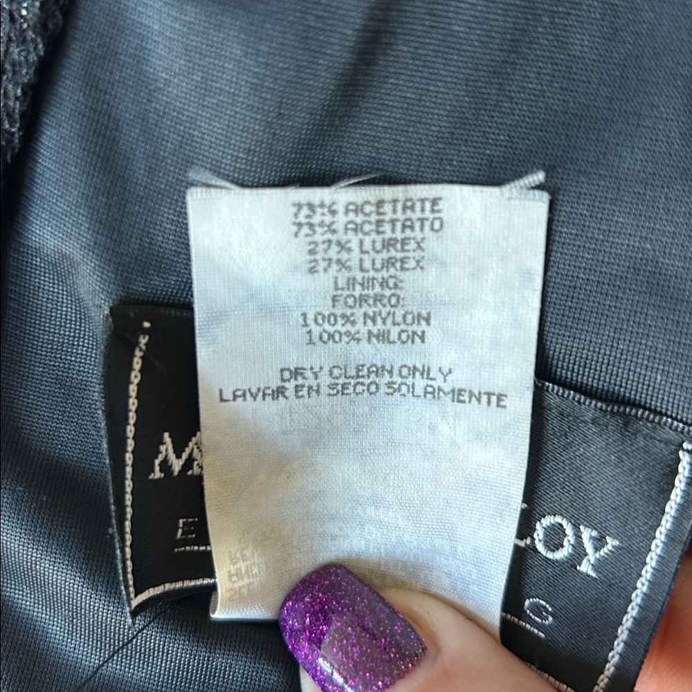 Vintage Molly Malloy Evening full length black and metallic silver dress size 12 - Picture 12 of 12
